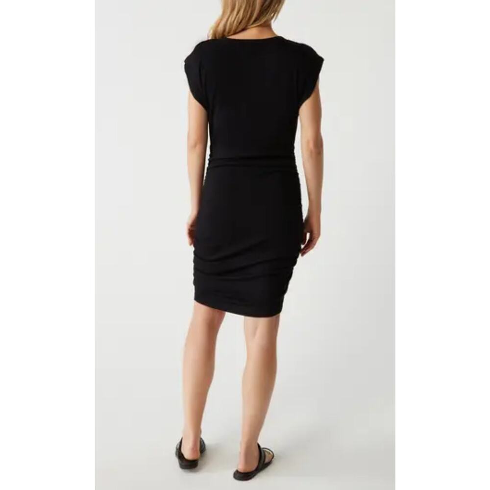 Michael Stars “Ricci” Power Shoulder Stretch Cotton Blend Rib Dress –Size Small - Picture 2 of 8